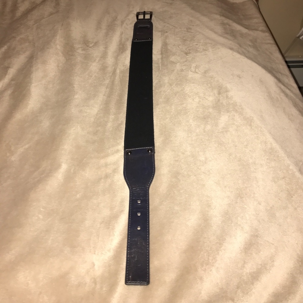 Chunky black and metallic belt