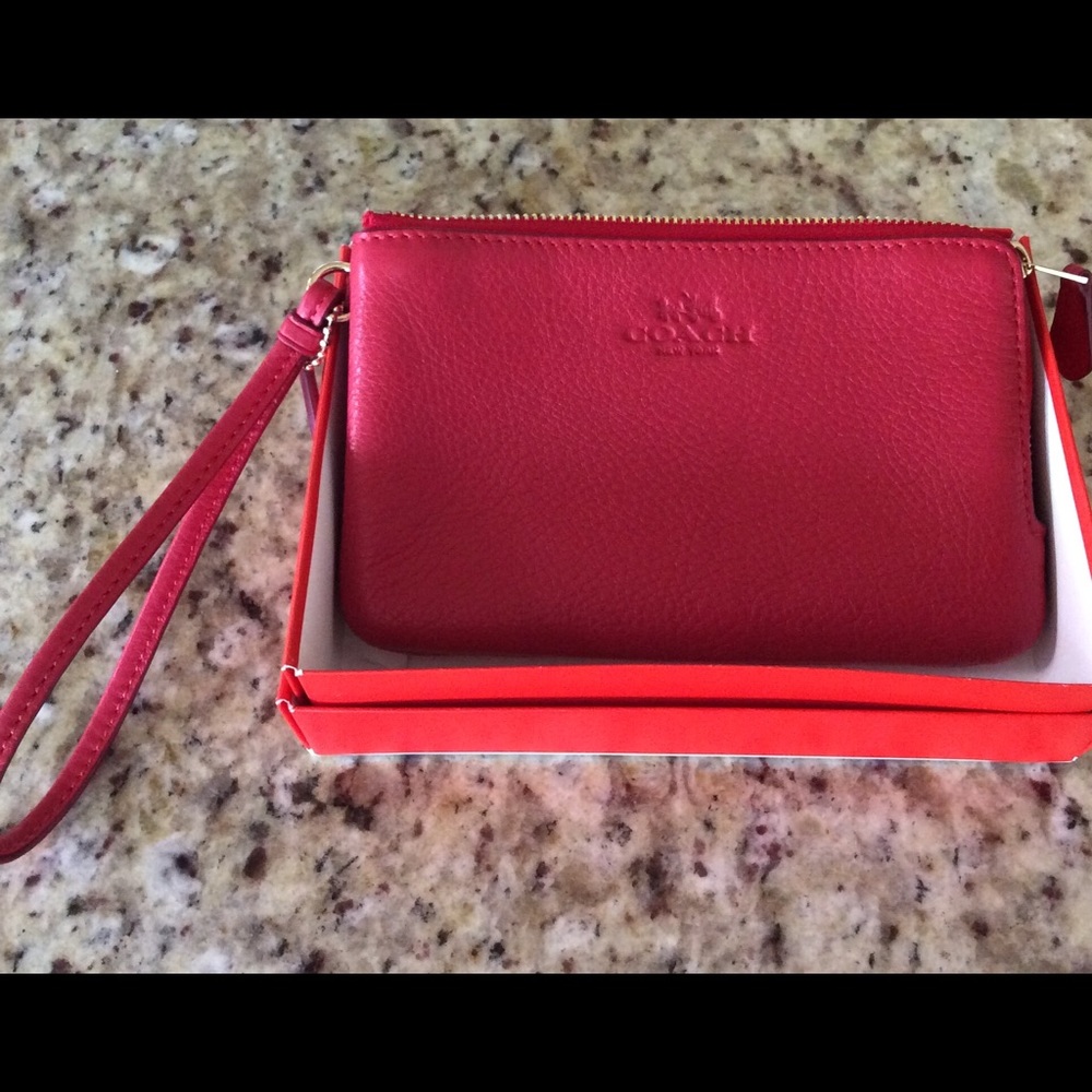 Coach double zip wristlet wallet/cell phone purse