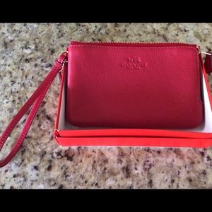Coach double zip wristlet wallet/cell phone purse