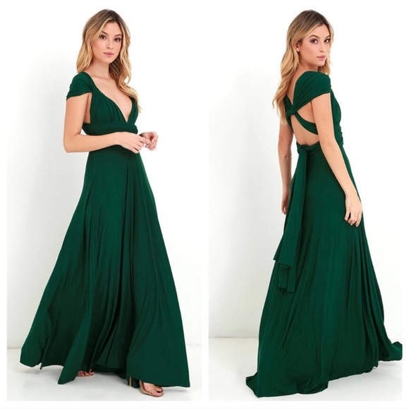 Lulu's Dresses - LuLus Forest Green Convertible Maxi Dress Lulu's Dresses - LuLus Forest Green Convertible Maxi Dress
