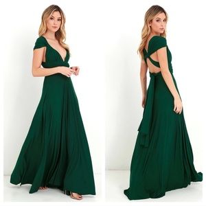 Lulu's Dresses - LuLus Forest Green Convertible Maxi Dress Lulu's Dresses - LuLus Forest Green Convertible Maxi Dress