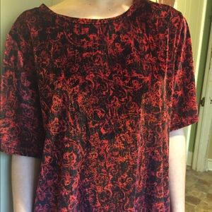 Rubbed Velvet Rose oversized tee