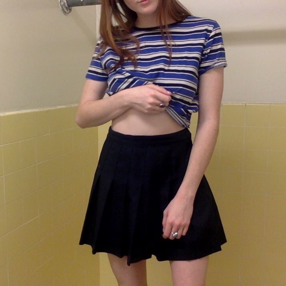 navy blue AA tennis skirt