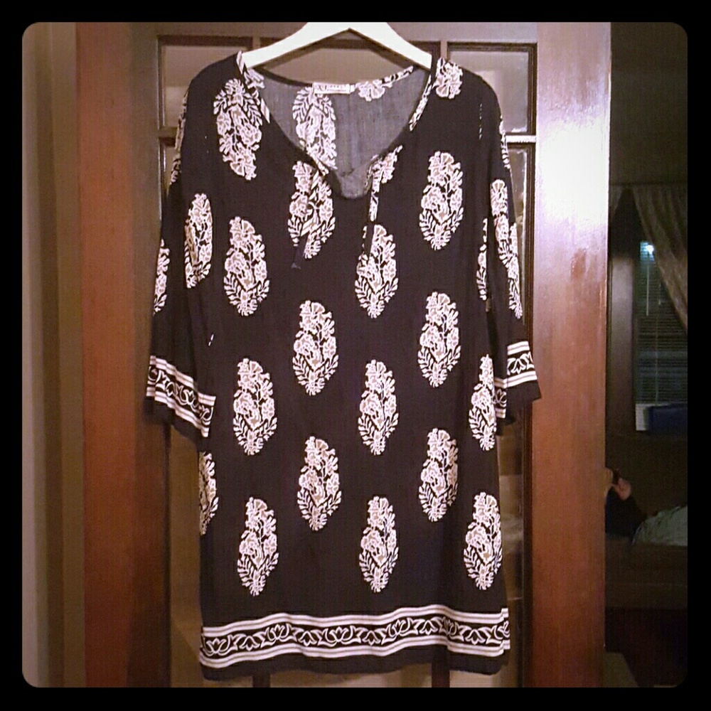 Navy Print Dress