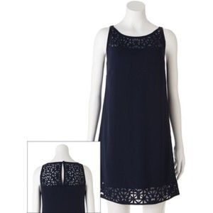 Sold❌❌❌Navy Laser Cut Dress APT 9