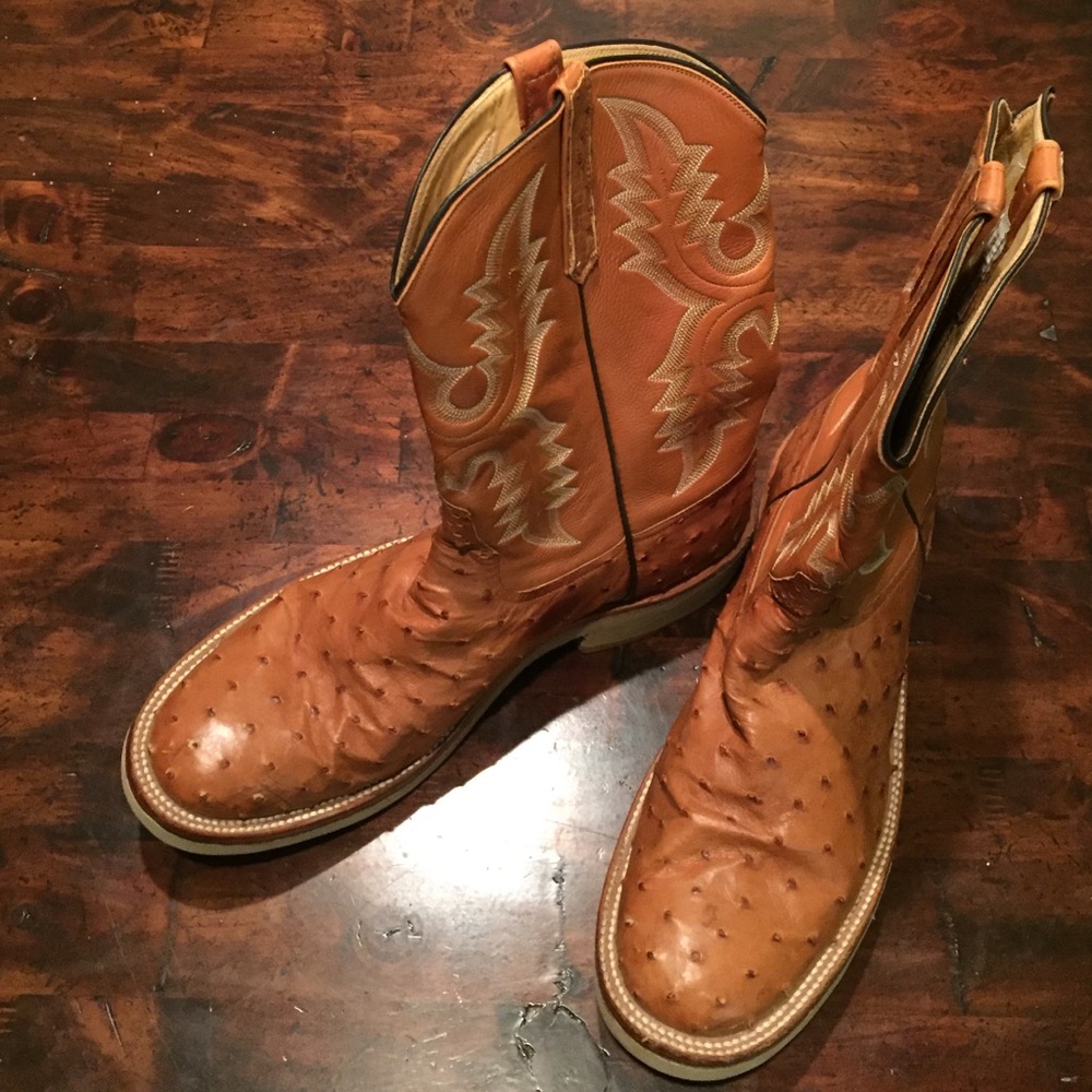 Men's Rios of Mercedes leather ostrich boots