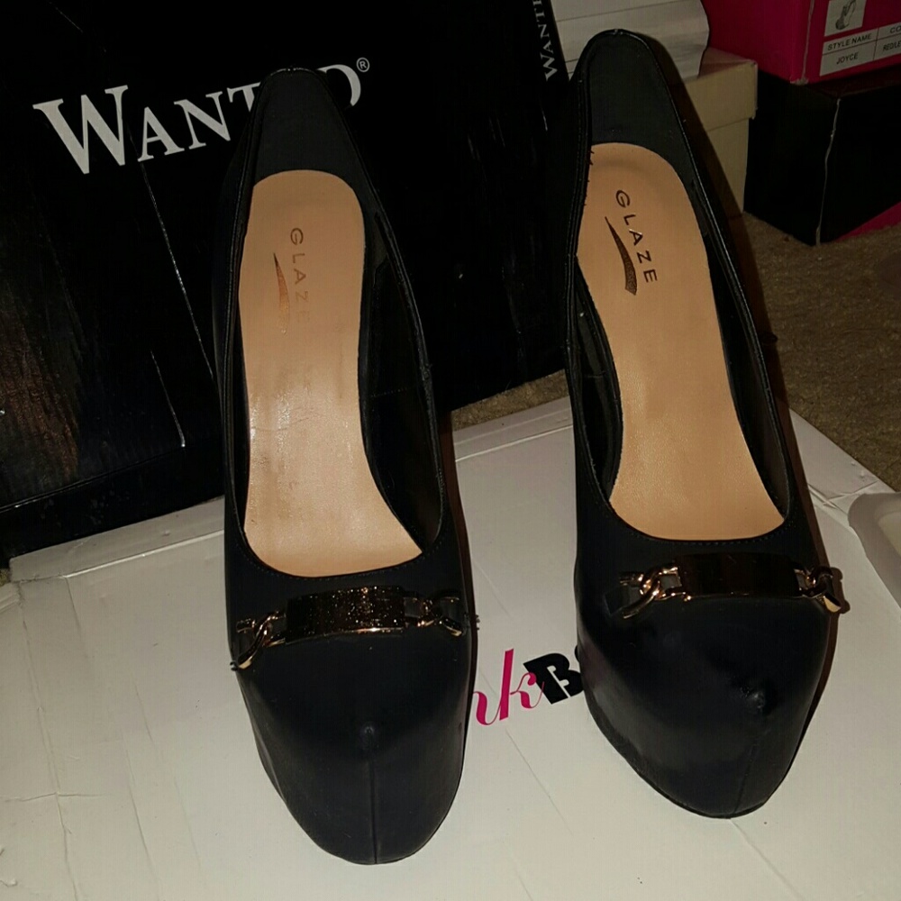 Black platform heels
