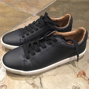 Black faux leather shoes