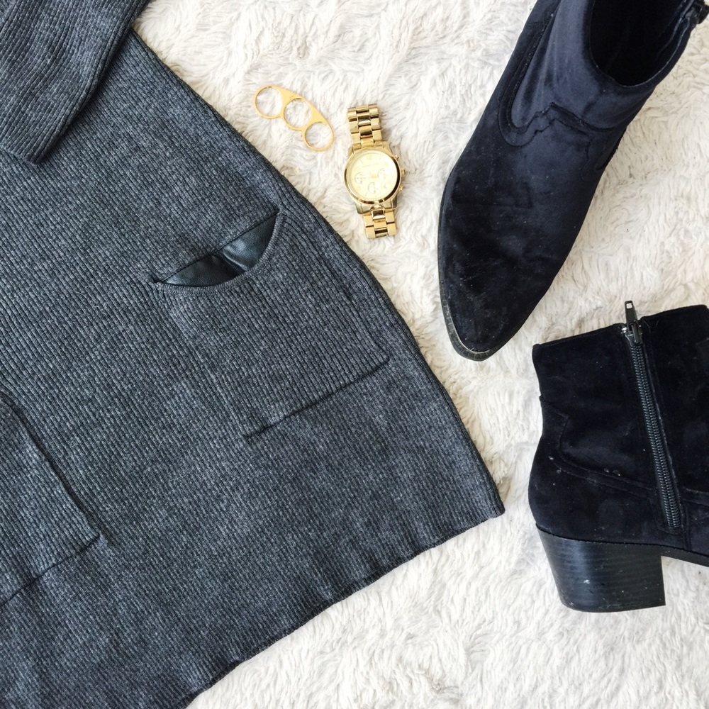 ▪️Women's Sweater dress with Faux Leather▪️ - Picture 3 of 8