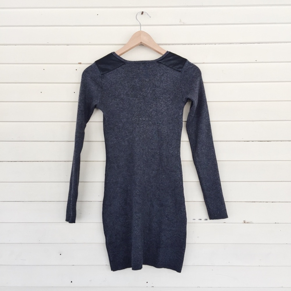▪️Women's Sweater dress with Faux Leather▪️ - Picture 6 of 8