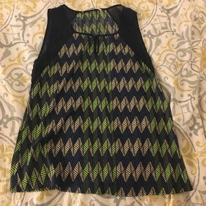 Navy and Green Geometric Tank Top (stitch fix)
