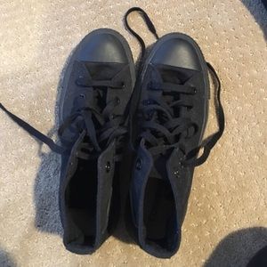 all black high top converse (nwot)