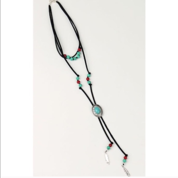 Suede String Choker Necklace - Picture 2 of 4