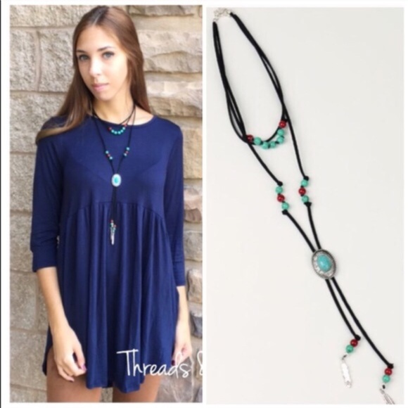 Suede String Choker Necklace - Picture 3 of 4