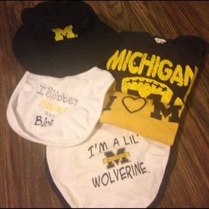 Baby/toddler Michigan wolverine hat shirt bundle