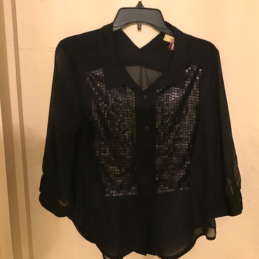 Black sheer blouse