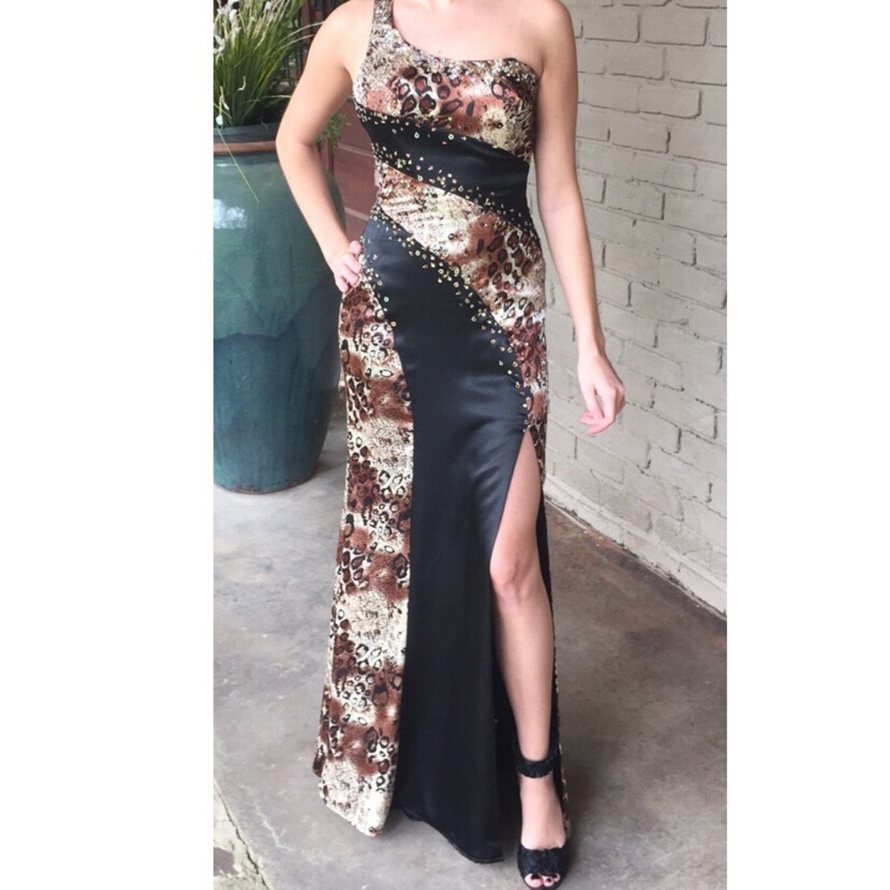Sexy Animal Print Formal Gown
