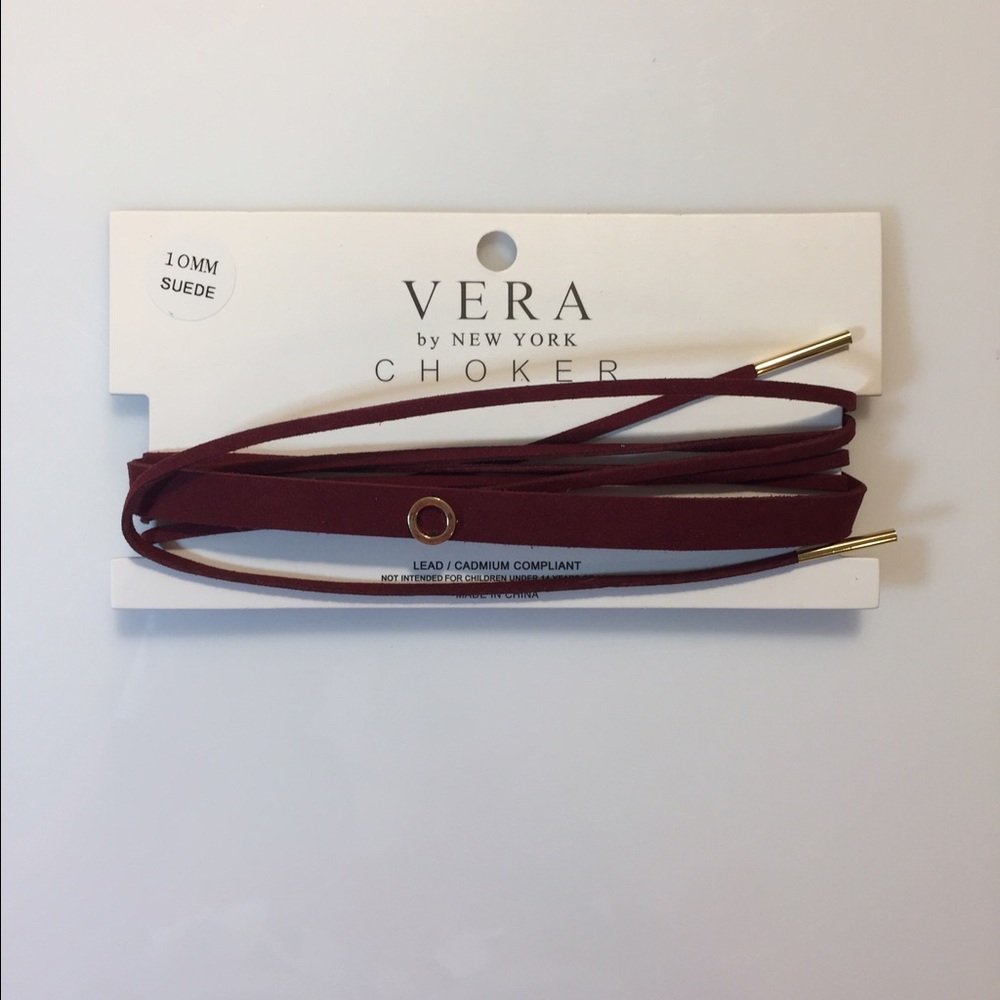 Vera of New York Burgundy Suede Wrap around Choker