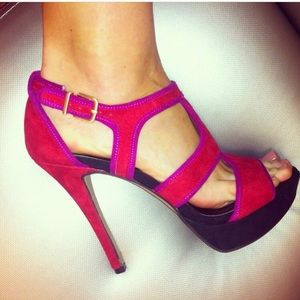 Jessica Simpson Bruno Red Velvet Strappy Heels