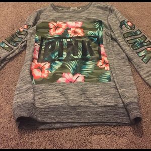 Pink Victoria's Secret hoodless sweatshirt
