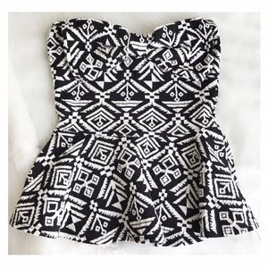 Charlotte Russe peplum strapless