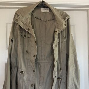 Hooded khaki jacket