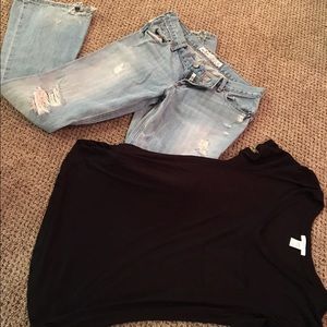 Hollister jeans cali flare 5r and top M