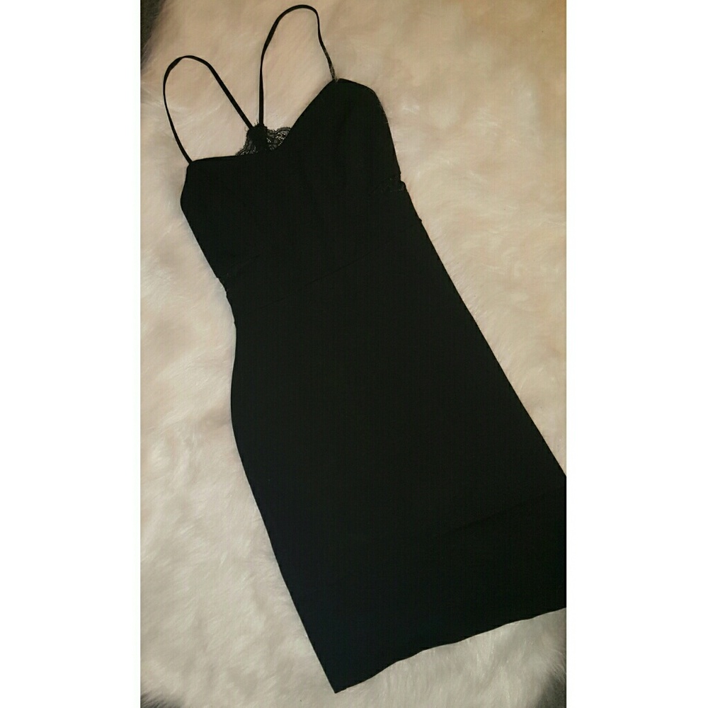 little black dress with open laced back