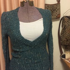 Clearance! BKE teal brown and blue knit sweater