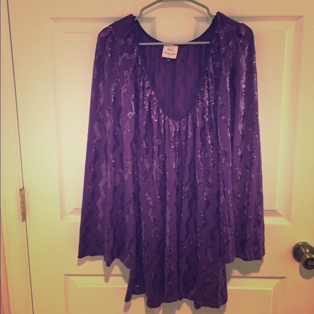 Purple sequent mini dress