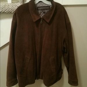 Man's chocolate suede jacket.