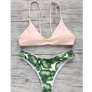Palm tree spaghetti strap bikini!