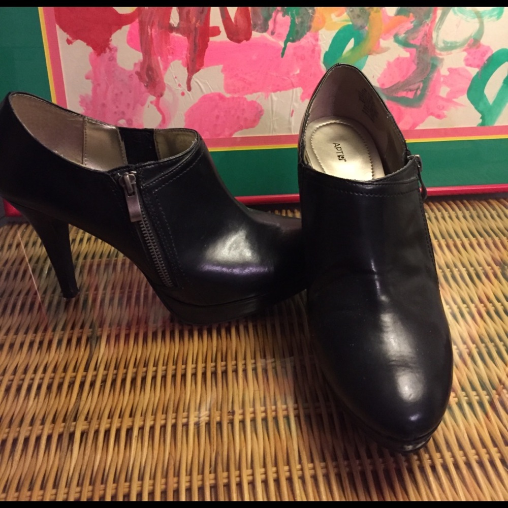 Black 4 1/2 inch heel sexy booties