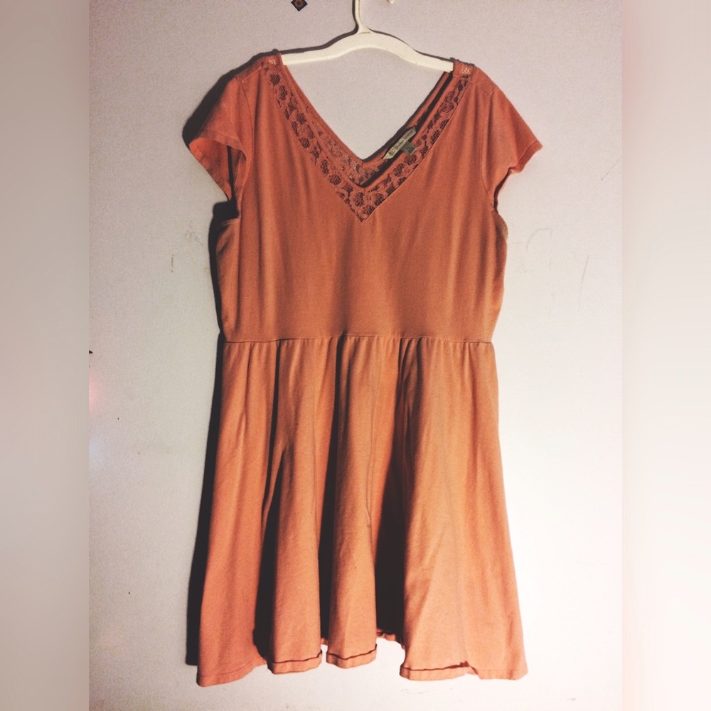 Lauren Conrad Coral Lace Skater Dress