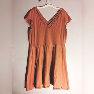 Lauren Conrad Coral Lace Skater Dress