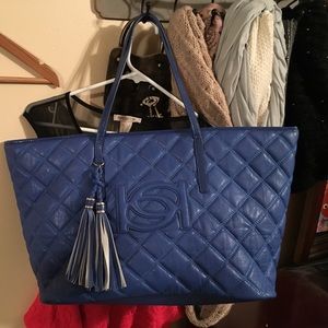 Bebe blue quilted bag tote XL