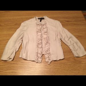BCBG cropped ruffle blazer