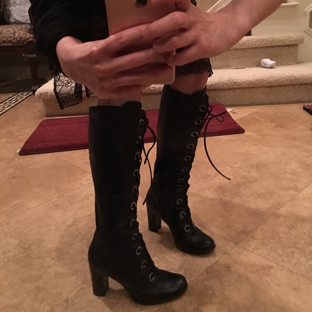 BP lace up leather ankle boot