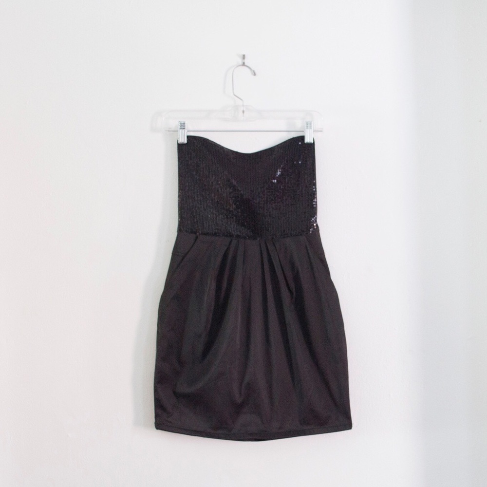 TRF Collection • Black Strapless dress