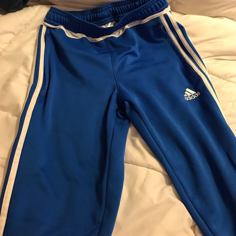 Bright blue adidas sweats