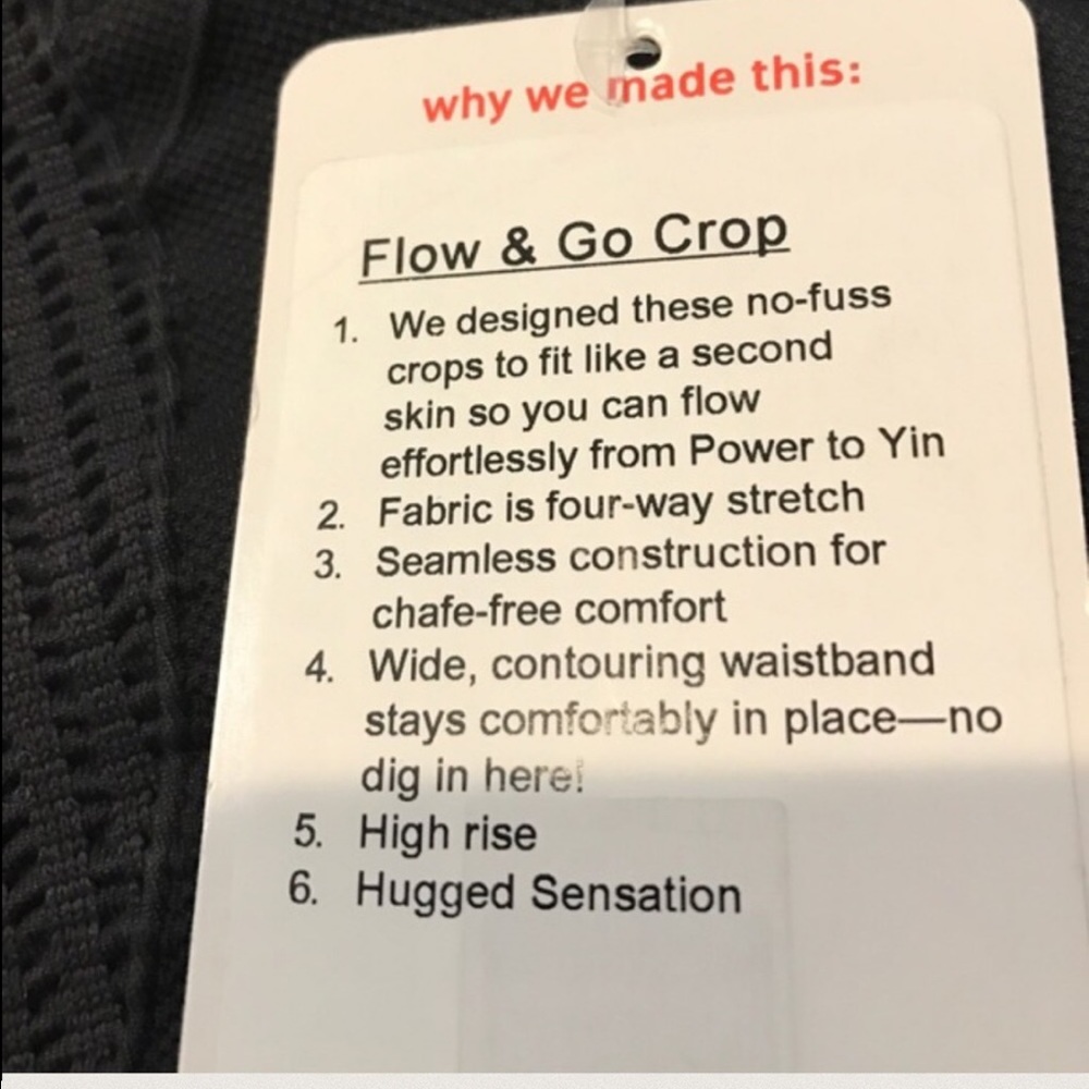 Lululemon Flow & Go Crop NWT 10 BLACK - Picture 4 of 5