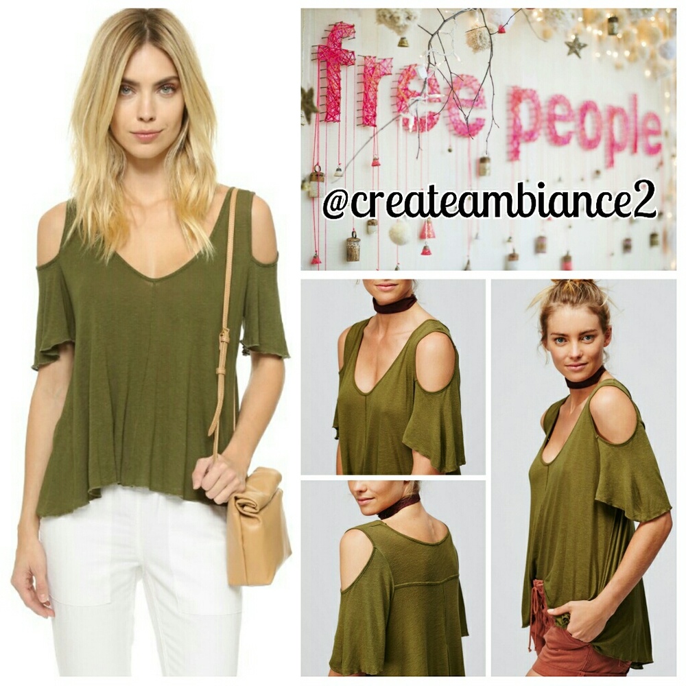 Free People Cold Shoulder Tee