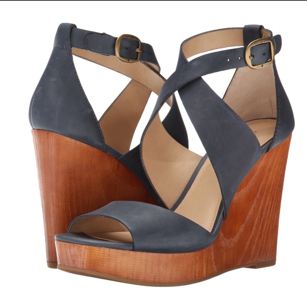 LuckyBrand Lyndell, Moroccan blue, size 10, wedges