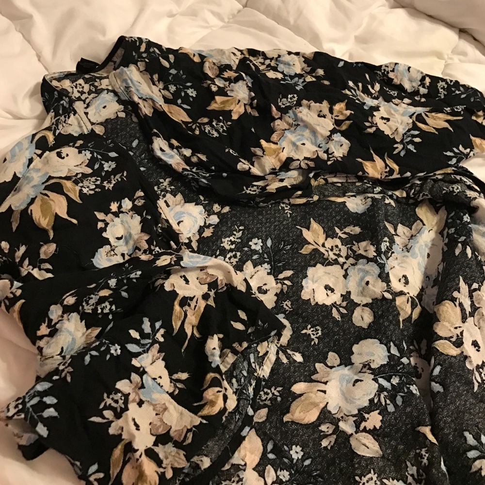 Long floral throw over