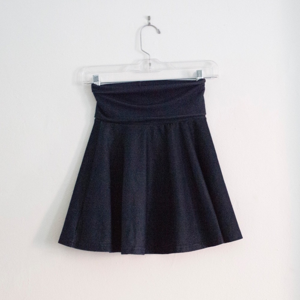 American Apparel denim fold-over skater skirt