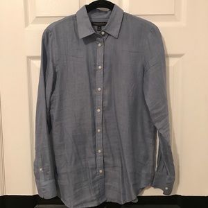 Dillon-Fit Linen Blend Blouse Chambray