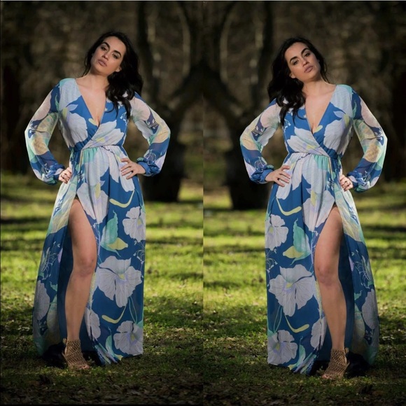 Lulus long sleeve floral maxi. Last one! - Picture 1 of 8