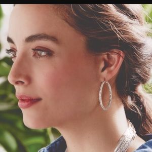 Chloe + Isabel Pave Crystal Hoop Earrings