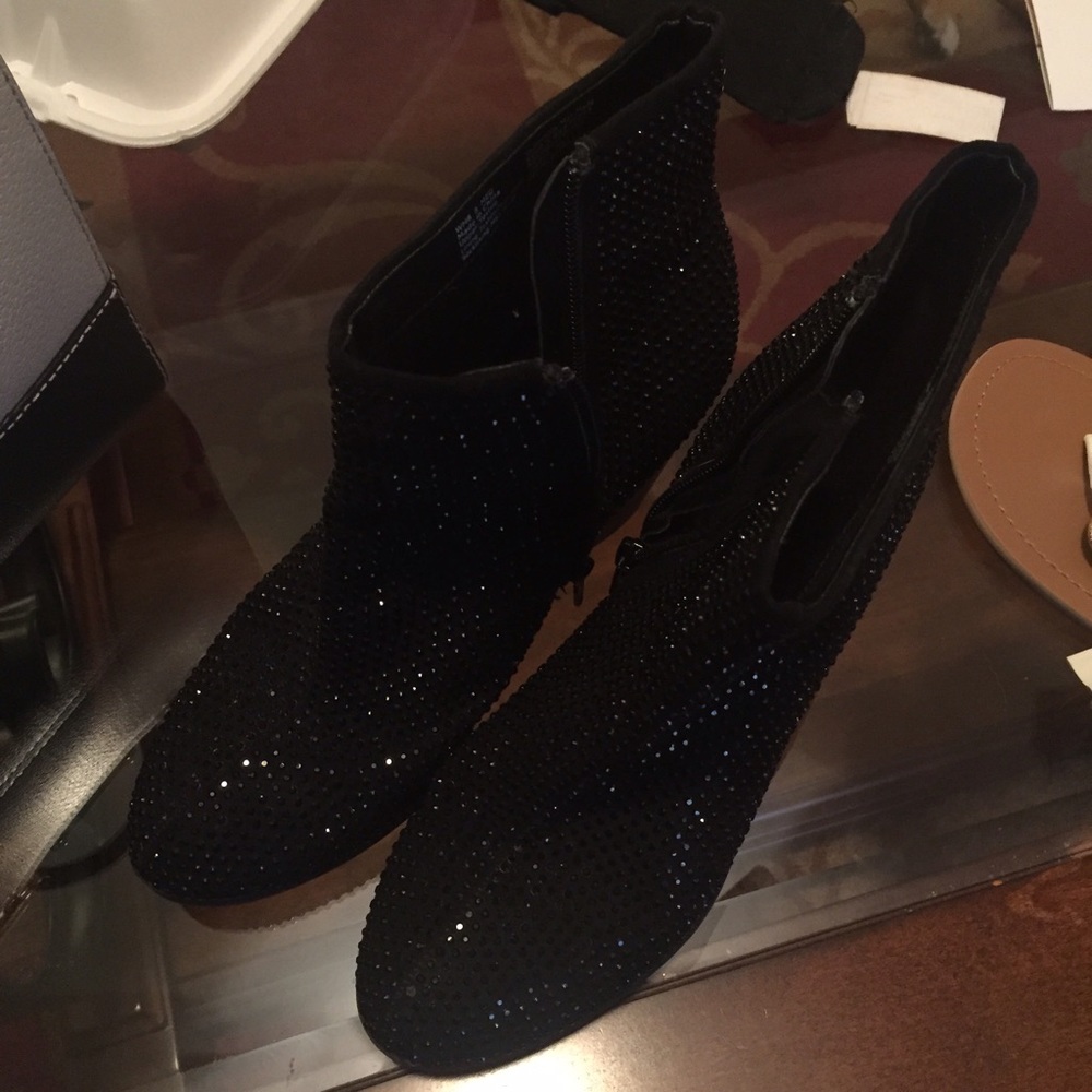 Republic black sequin booties!