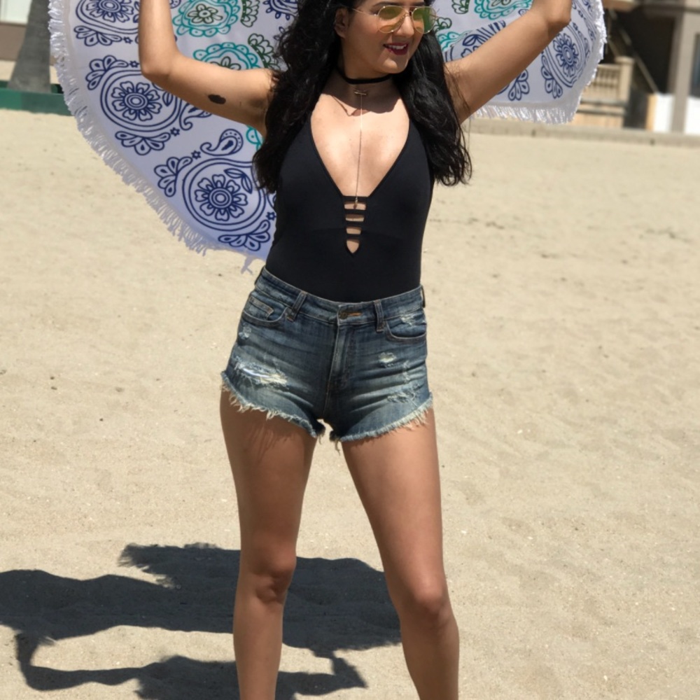 High Ride Denim Shorts